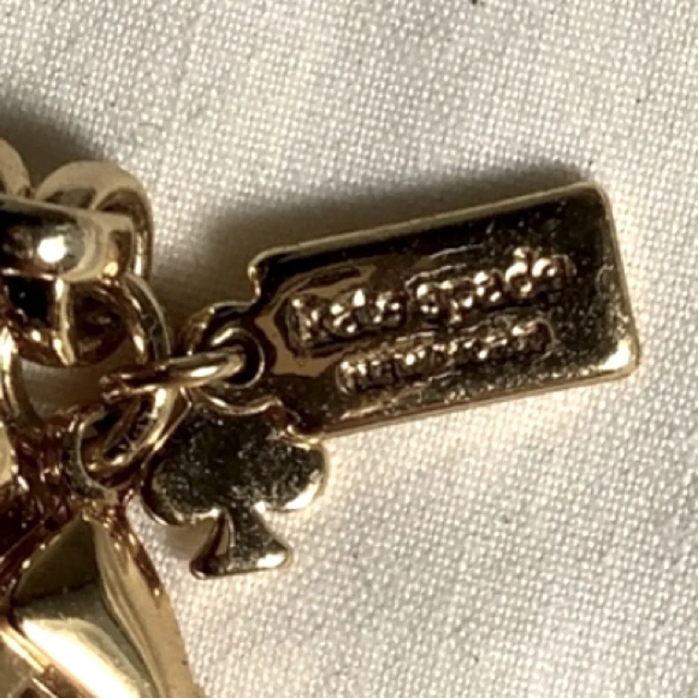 Kate Spade Squared Away gold sparkle necklace